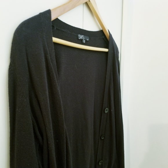 3/$45 | SWS Black Cotton Cardigan Sweater - Picture 3 of 5